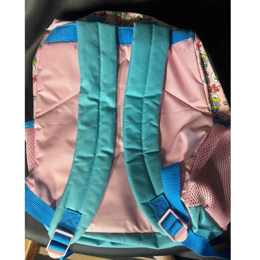 The Smurfs Smurfette Sequin Backpack and Pencil Pouch Set Pink Blue Kids School